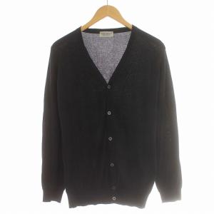 カーディガン コットン ニット 長袖 S ネイビー 紺 /G