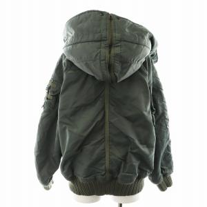 AVIREX Belle ギャザー ミリタリージャケット ブルゾン 中綿ジャケット フード ボア アウター S カーキ 6222045