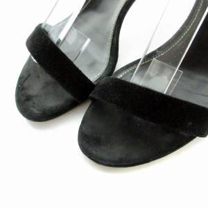 Sergio Rossi サンダル ピンヒール スエード アンクルストラップ 35.5 22.5cm 黒 ブラック