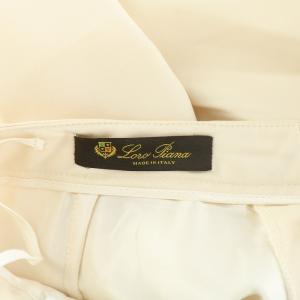 Loro Piana スラックスパンツ ストレッチ ジップフライ ウール シルク 38 M アイボリー /BB