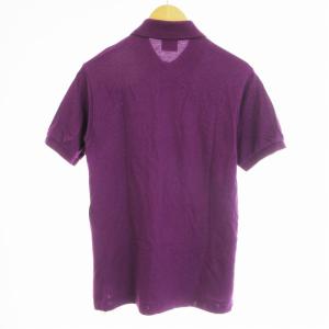 LACOSTE ポロシャツ ロゴ刺繍 半袖 カットソー 3 M 紫 パープル