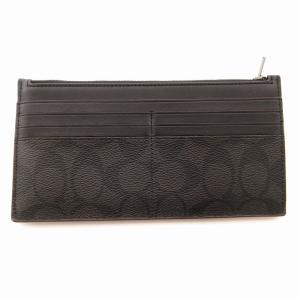 COACH 長財布 小銭入れあり シグネチャー レザー 黒 ブラック /EE