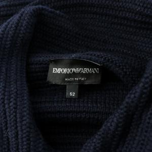 EMPORIO ARMANI ニットジャケット アウター ダブル ウール 52 XL 紺 ネイビー