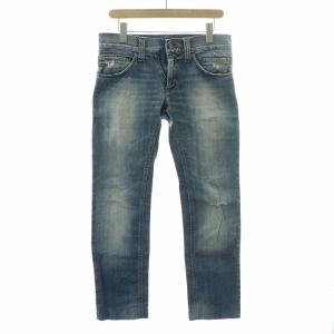 デニムパンツ ジーンズ ジップフライ ダメージ加工 44 L 青 ブルー /BB