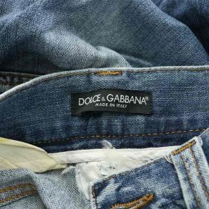 DOLCE&GABBANA デニムパンツ ジーンズ ジップフライ ダメージ加工 44 L 青 ブルー /BB
