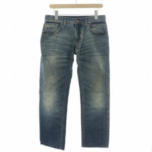 DOLCE&GABBANA デニムパンツ ジーンズ ジップフライ USED加工 44 L インディゴ /BB