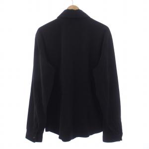 EMPORIO ARMANI カジュアルシャツ 長袖 レギュラーカラー ストレッチ 無地 黒 ブラック /BB