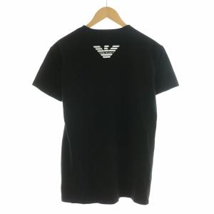 EMPORIO ARMANI Tシャツ カットソー 半袖 プルオーバー ロゴプリント XXL 黒 ブラック