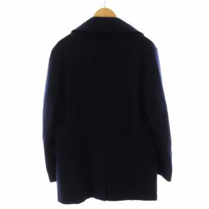 SHIPS ロロピアーナ ステンカラーコート ミドル丈 ダブル ウール アウター L 紺 ネイビー