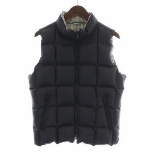 MARGARET HOWELL ダウンベスト リバーシブル 2WAY チェック M 黒 ブラック