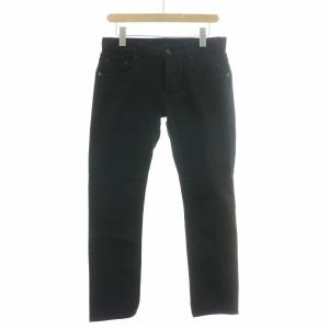 デニムパンツ ジーンズ ボタンフライ ロゴ 31 黒 ブラック /BB