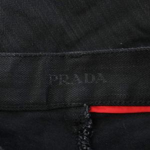PRADA デニムパンツ ジーンズ ボタンフライ ロゴ 31 黒 ブラック /BB