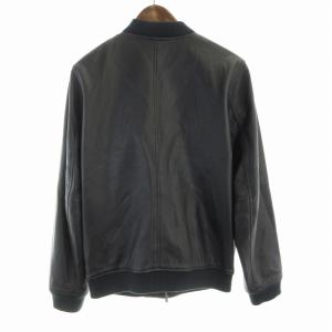 URBAN RESEARCH ITEMS ブルゾンジャケット ジャンパー リアルレザー ハイネック 38 M 紺 ネイビー