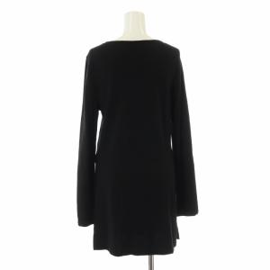 Max Mara ワンピース ひざ丈 Vネック スリット 長袖 42 L 黒 ブラック