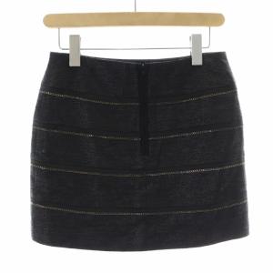 ADORE 台形スカート ミニ チェーン 36 S 黒 ブラック