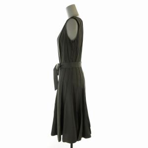 Calvin Klein タグ付き プリーツワンピース マキシ ロング ノースリーブ ベルト付き 2 M グレー