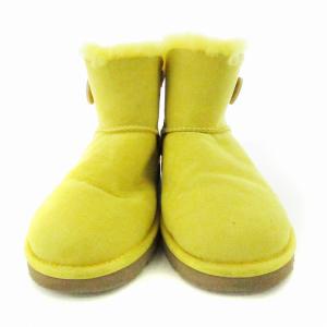 UGG australia ムートンブーツ ショートブーツ 裏ボア スエード シューズ 靴 24cm US7 黄 イエロー