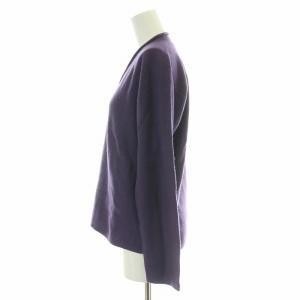 JURGEN LEHL ニット セーター 長袖 Vネック 無地 薄手 カシミヤ M 紫 パープル