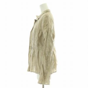 JURGEN LEHL シャツ ブラウス 長袖 レギュラーカラー 麻 リネン M ベージュ