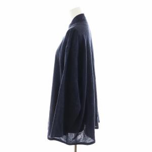 JURGEN LEHL シャツ ブラウス 長袖 ウール 麻 リネン混 M 紺 ネイビー