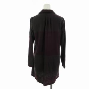 Pal'las Palace シャツ ブラウス 長袖 チェック 総柄 ウール 3 L 紫 パープル