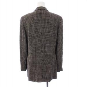 JURGEN LEHL テーラードジャケット シングル ウール 総柄 M 黒 ブラック ベージュ