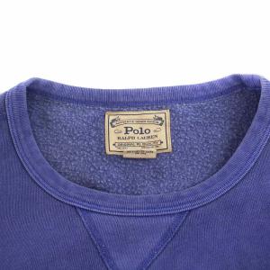 POLO RALPH LAUREN トレーナー スウェット 長袖 クルーネック 裏起毛 刺繍 XL 青 ブルー