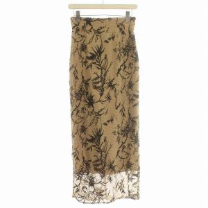 24SS バリエーションFabricタイトスカート メッシュ スカート ロング 花柄 1 S ベージュ