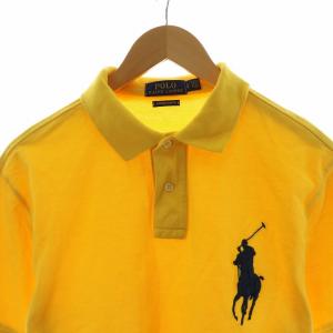 POLO RALPH LAUREN ポロシャツ 半袖 ビッグポニー ロゴ刺繍 プルオーバー CUSTOM SLIM FIT LG 黄 イエロー