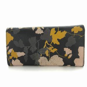 Salvatore Ferragamo 長財布 ウォレット ガンチーニ 花柄 二つ折り カード入れ 黒 ブラック