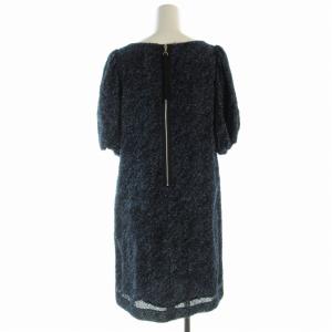 M'S GRACY ワンピース ひざ丈 パフスリーブ 38 M 紺 ネイビー