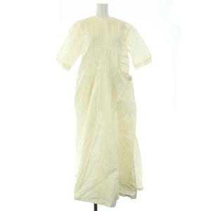 ワンピース ロング 半袖 フレア バックファスナー 白 アイボリー /TK