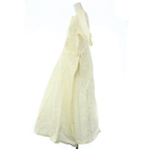 mintdesigns ワンピース ロング 半袖 フレア バックファスナー 白 アイボリー /TK