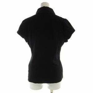 BURBERRY LONDON カットソー ポロシャツ 裏地ノバチェック プルオーバー 半袖 Vネック 2 M 黒 ブラック