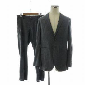 INTERMEZZO 2点セット 上下 シングルスーツ テーラードジャケット スラックスパンツ 背抜き センターベント 麻 リネン混