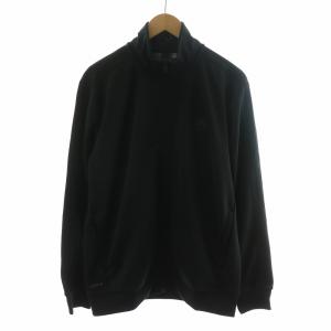 adidas セットアップ 2点セット 上下 ジャージ ジャケット スタンドネック イージーパンツ テーパード ロゴ刺繍 L 黒 ブラック