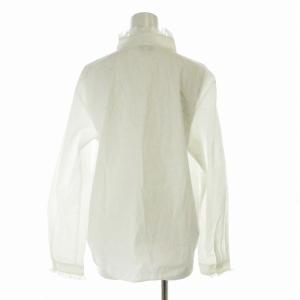 agnes b. シャツ ブラウス レース 長袖  カットソー 42 XL 白 ホワイト