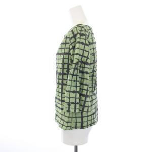 SYBILLA シャツ ブラウス 五分袖 スキッパーネック チェック柄 緑 グリーン /BM