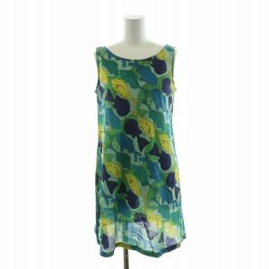 SYBILLA チュニック ワンピース ノースリーブ 魚モチーフ 総柄 M マルチカラー