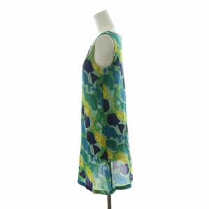 SYBILLA チュニック ワンピース ノースリーブ 魚モチーフ 総柄 M マルチカラー