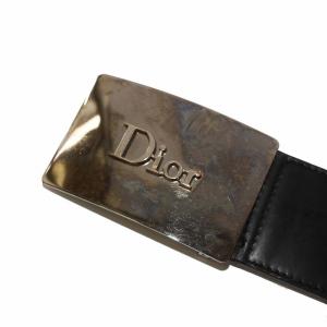 Christian Dior レザーベルト 革ベルト レースアップ 90 黒 ブラック /KH OH