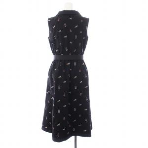 M'S GRACY 22SS シャツワンピース ノースリーブ ロング 総柄 刺繍 40 L 黒 ブラック SF-211308