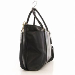 COACH 2WAY トートバッグ ショルダー ロゴ レザー 紺 ネイビー