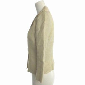 SYBILLA スーツ セットアップ 上下 2点セット 麻 リネン スカート ひざ丈 花柄 刺繍 ジャケット 七分袖 3B M ベージュ