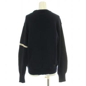 45R 77ニットソーの908クリューネック ニット 長袖 クルーネック 刺繍 F 紺 ネイビー 80280031