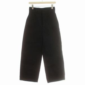 24AW IENA LA BOUCLE ワイドストレートミリタリーパンツ ハイウエスト チノパンツ ボタンフライ