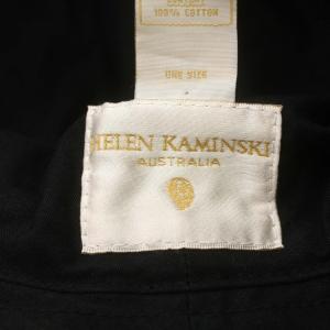 HELEN KAMINSKI コットンハット つば広帽子 ハット F 黒 ブラック