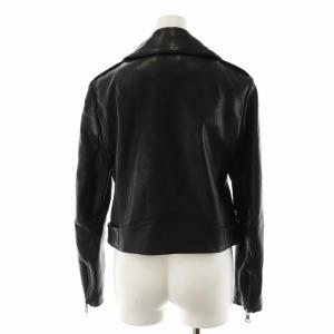 alice + olivia ライダースジャケット ダブル ラムレザー 羊革 アウター S 黒 ブラック