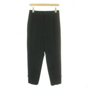 ブラックリボンパンツ テーパードパンツ スラックス タック ジップフライ 38 M 黒 MA214FP004