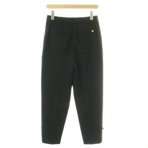 MUVEIL ブラックリボンパンツ テーパードパンツ スラックス タック ジップフライ 38 M 黒 MA214FP004